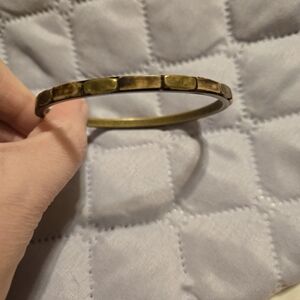 Elegant Gold and Brown Bangle Bracelet